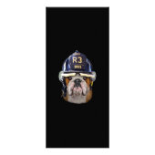 Grumpy English Bulldog Wearing Firefighter Helmet Reclamekaart (Voorkant)