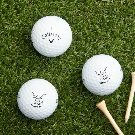 Grumpy Face GIF Golf Balls | Personalized Fun Gift Golfballen (Insitu Gras)