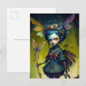 Grumpy Fairy Pixie Fantasy Art Briefkaart (Voorkant / Achterkant)