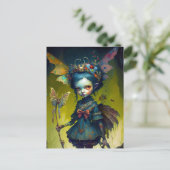 Grumpy Fairy Pixie Fantasy Art Briefkaart (Staand voorkant)