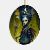 Grumpy Fairy Pixie Fantasy Art Keramisch Ornament (Rechts)