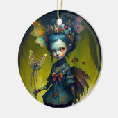 Grumpy Fairy Pixie Fantasy Art Keramisch Ornament (Links)