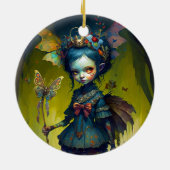 Grumpy Fairy Pixie Fantasy Art Keramisch Ornament (Achterkant)