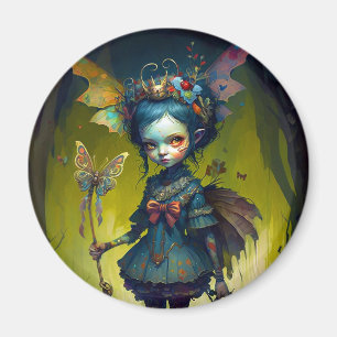 Grumpy Fairy Pixie Fantasy Art Magneet