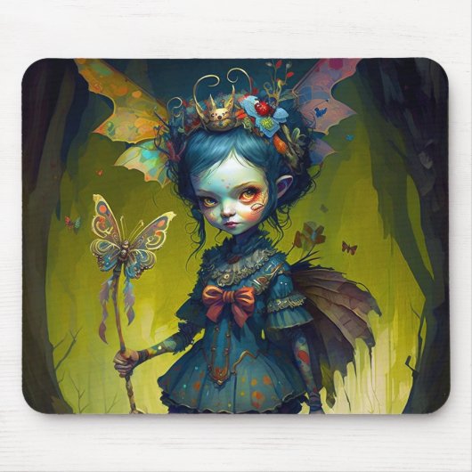 Grumpy Fairy Pixie Fantasy Art Muismat (Voorkant)