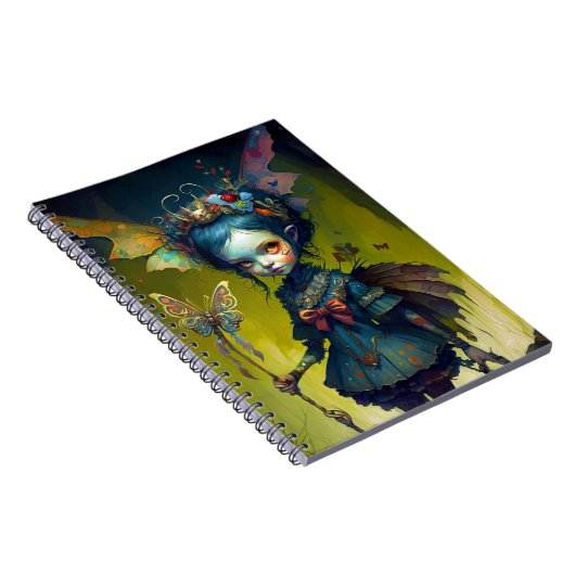 Grumpy Fairy Pixie Fantasy Art Notitieboek (Rechterzijde)
