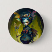 Grumpy Fairy Pixie Fantasy Art Ronde Button 5,7 Cm (Voorkant)