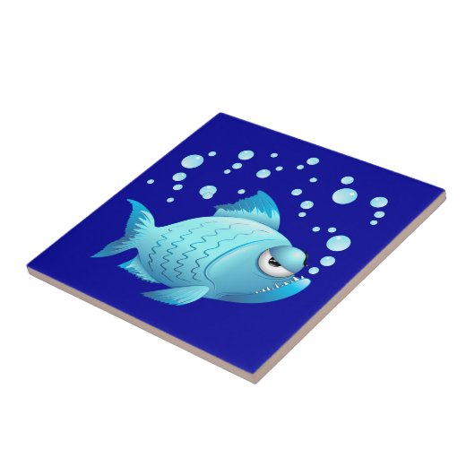 Grumpy Fish Cartoon Tegeltje (Zijkant)