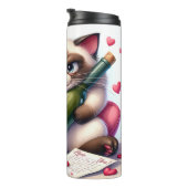 Grumpy Fluffy Cat met wijn Thermosbeker (Geroteerd rechts)