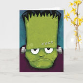 Grumpy frankenstein | Carte d'Halloween (Fleur jaune)