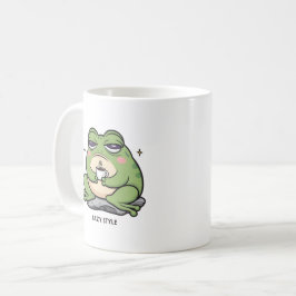 Grumpy Frog met een kleine kop koffie