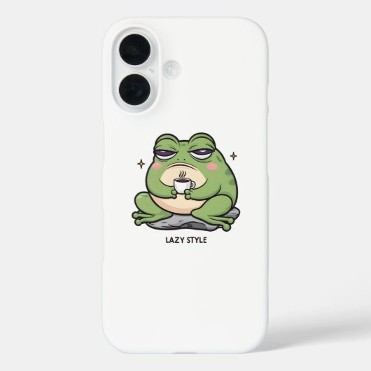 Grumpy Frog met een kleine kop koffie Case-Mate iPhone Case (Achterkant)