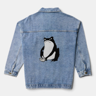 Grumpy Frog tekenen Japanse kunst van Matsumoto Ho Denim Jacket