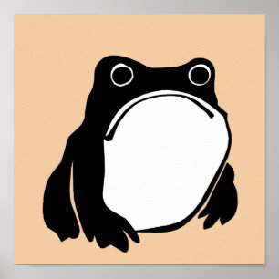 Grumpy Frog tekenen Japanse kunst van Matsumoto Ho Poster