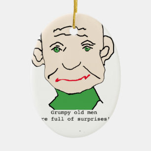 Grumpy Funny Old Man Keramisch Ornament