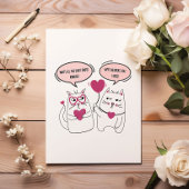 Grumpy Funny Sarcastic Cat Valentijnsdag Feestdagenkaart