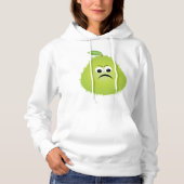 Grumpy Fuzzy Pear Face Grappig Fruit karakter Hoodie (Voorkant)