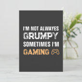 Grumpy Gamer Grappig Gaming Quote Kaart (Staand voorkant)