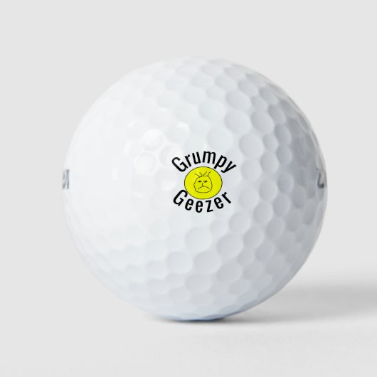 Grumpy Geezer Klein gebogen tekstlogo Golfballen (Voorkant)