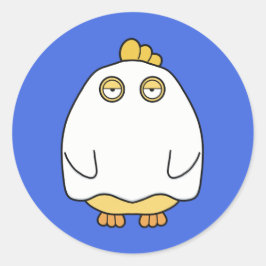 Grumpy Ghost Chick Ronde Sticker