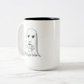 Grumpy Ghost met Coffee Mok Design (Voorkant links)