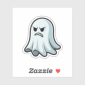 Grumpy Ghost Sticker – Angry Cute Boo (Vel)
