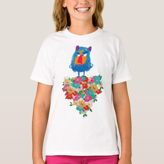 Grumpy Giant on Pastel Blooms T-shirt (Voorkant)
