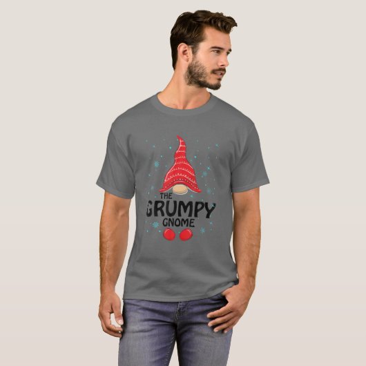 Grumpy Gnome Matching Family-kerstfeest T-shirt (Voorkant volledig)