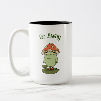 Grumpy "Go Away" Frog Mug