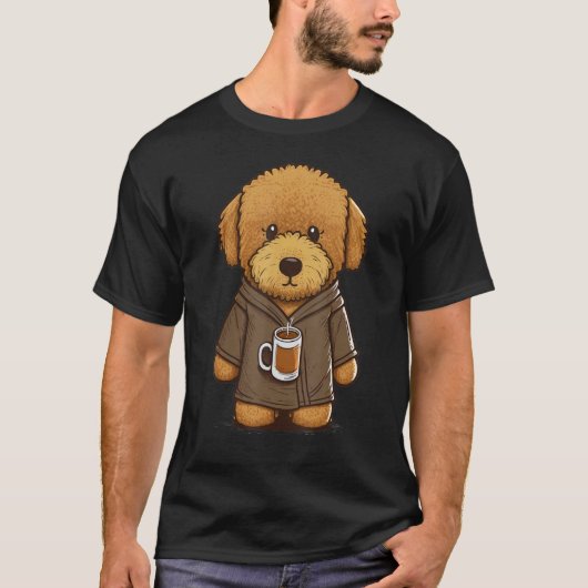 Grumpy Goldendoodle Coffee on Coffee Golden Doodl T-shirt (Voorkant)