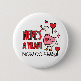 Grumpy Goose Anti-Valentine Heart Ronde Button 5,7 Cm