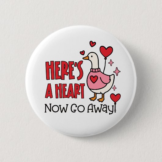 Grumpy Goose Anti-Valentine Heart Ronde Button 5,7 Cm (Voorkant)