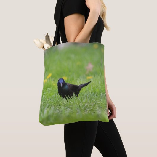 Grumpy Grackle-Canvas tas (Dichtbij)