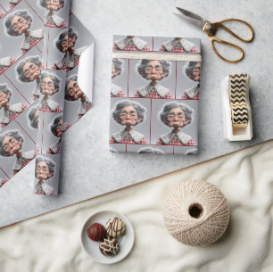 Grumpy Granny met Gingham jurk Cadeaupapier