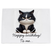 Grumpy grappige kat groot cadeauzakje (Voorkant)