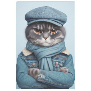 Grumpy gray tiger cat tissuepapier