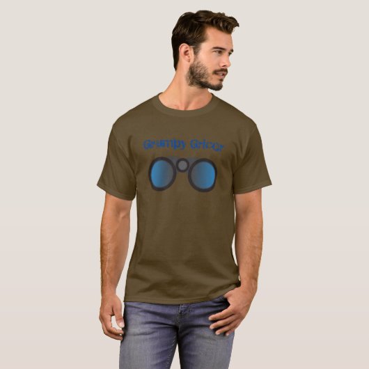 Grumpy Gricer Railway enthousiaste treinspotter T-shirt (Voorkant volledig)