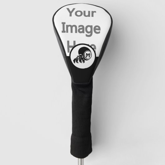 Grumpy Hermit Crab Silhouette Monogram met foto Golfheadcover (Voorkant)