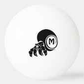 Grumpy Hermit Crab Silhouette Monogram Pingpongballen (Achterkant)