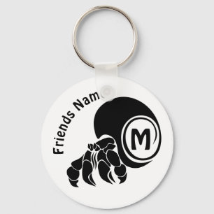 Grumpy Hermit Crab Silhouette Monogram Sleutelhanger