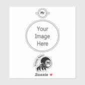 Grumpy Hermit Crab Silhouette Monogram Sticker (Vel)