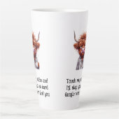 Grumpy Highland Cow & Google Coffee/Latte Mug (Devant)