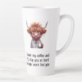Grumpy Highland Cow & Google Coffee/Latte Mug (Droite)
