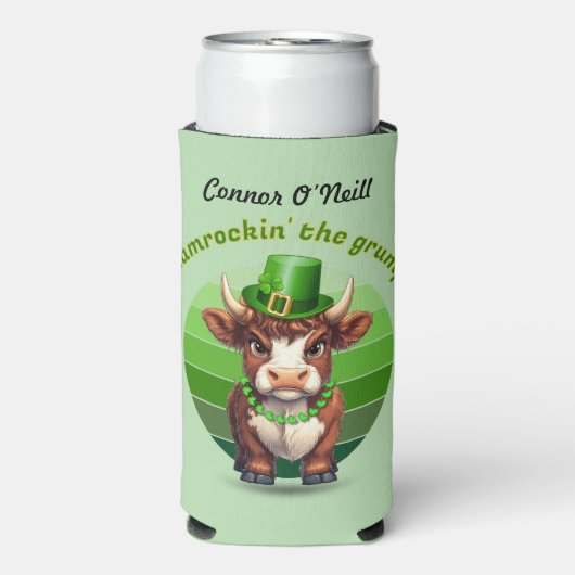 Grumpy Highland Koe St Patrick's Day (Seltzer Voorkant)