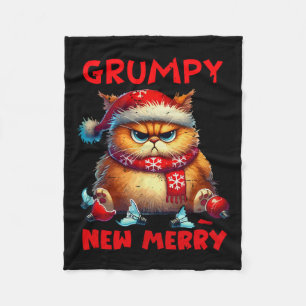Grumpy is de nieuwe vrolijke kerstkat Sarcastic Cu Fleece Deken