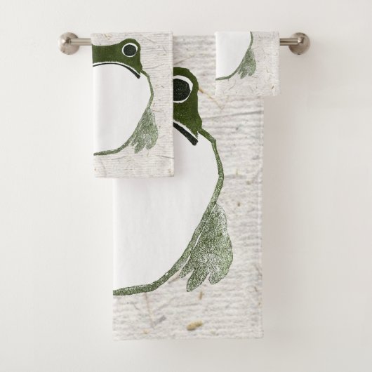 Grumpy japans kikker Toad 19e eeuw Bad Handdoek (Insitu)