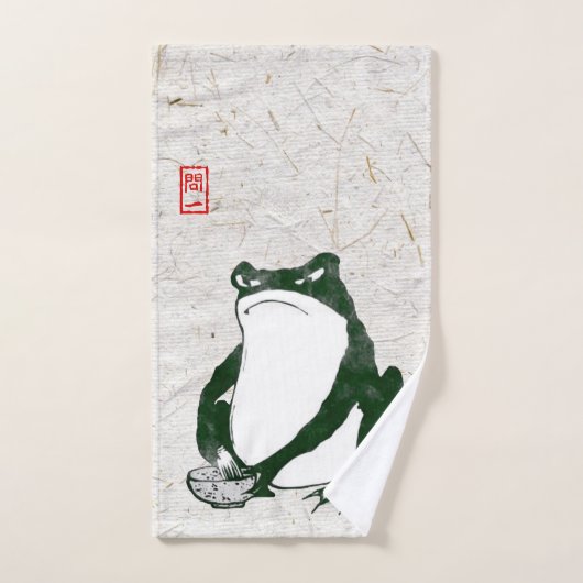 Grumpy japans kikker Toad 19e eeuw Bad Handdoek (Handdoek)