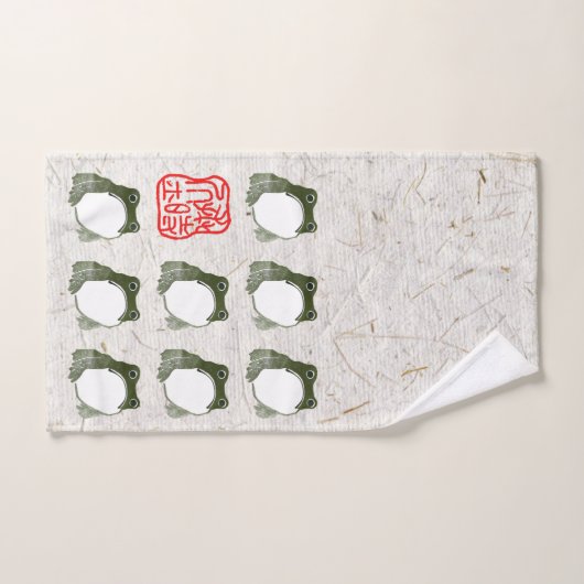 Grumpy japans kikker Toad 19e eeuw Bad Handdoek (Handdoek)