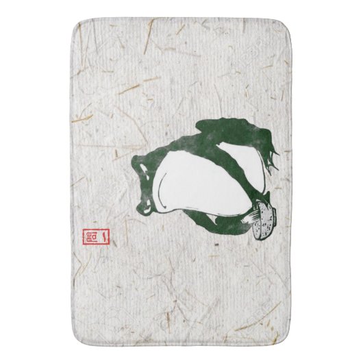 Grumpy japans kikker Toad 19e eeuw Badmat (Voorkant Verticaal)