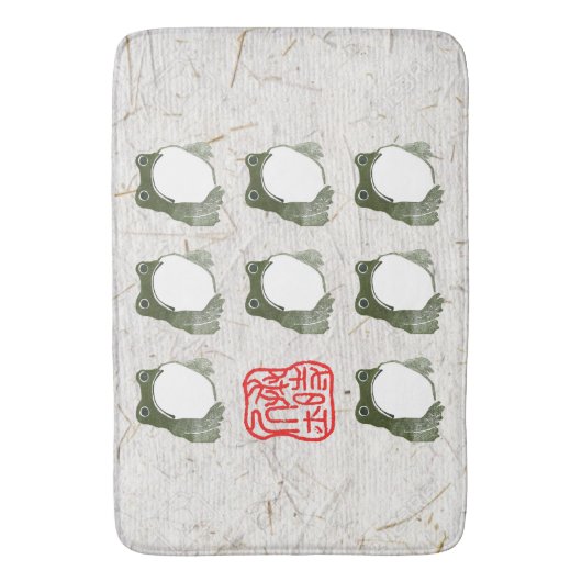 Grumpy japans kikker Toad 19e eeuw Badmat (Voorkant Verticaal)